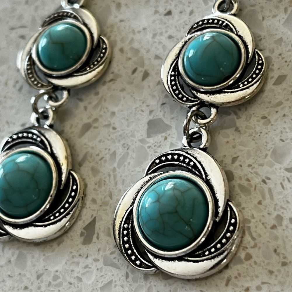Bohemian Retro Turquoise Stone Vintage Drop Earrings
Long Boho Earrings‎